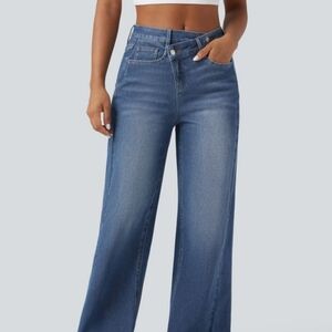 HALARA CROSS OVER STRETCH CROP JEANS M